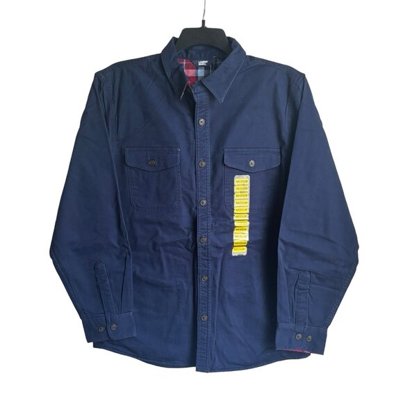 Lands’ End Flannel Lined Shirt Jacket Mens Medium New - Picture 1 of 6